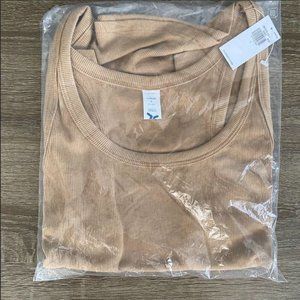 Old Navy UltraLite Rib-Knit Racerback Tan Tank Top for Women Size Large NWT